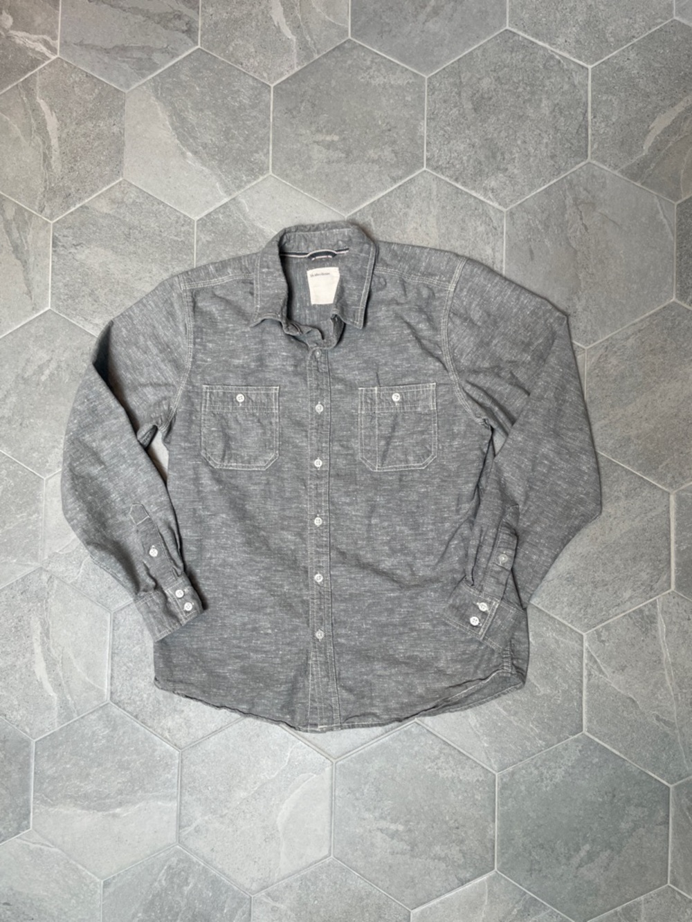 Life After Denim Charcoal Chambray Long Sleeve Shirt – Men's Medium